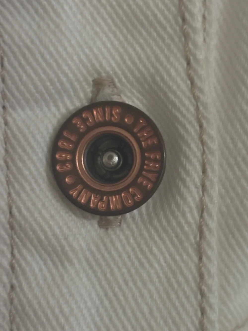 Frye White Long-Sleeve Button-Front Mini Denim Dress - Picture 9 of 10